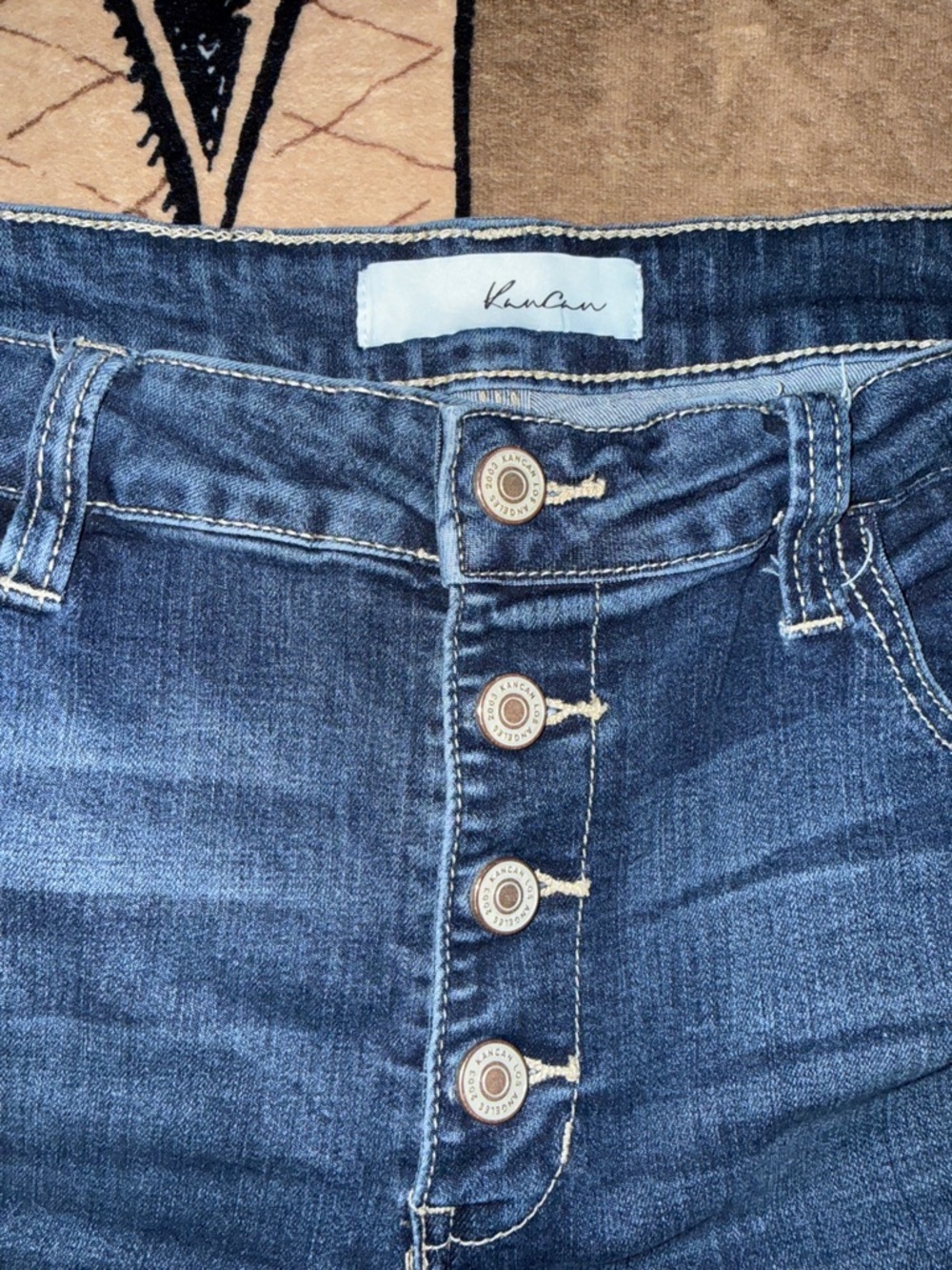 KanCan Dark Blue Distressed Skinny Jeans 15/31 - Picture 6 of 8